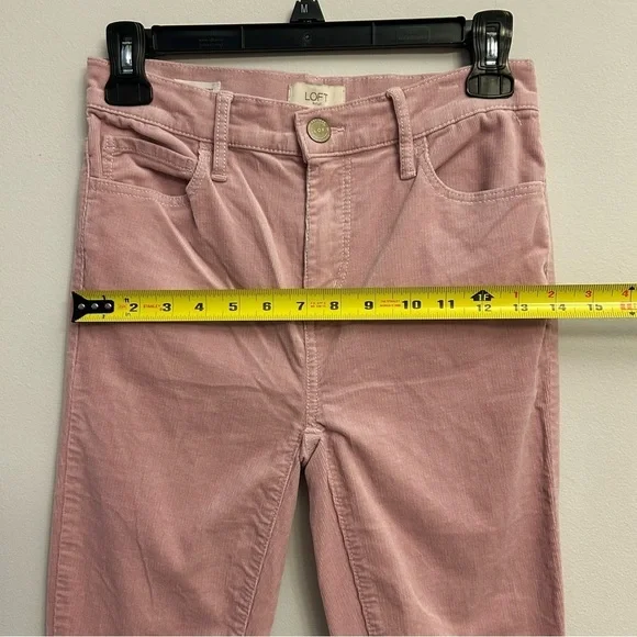 LOFT Pink Corduroy Pants High Rise Skinny Size 0 - Picture 7 of 9